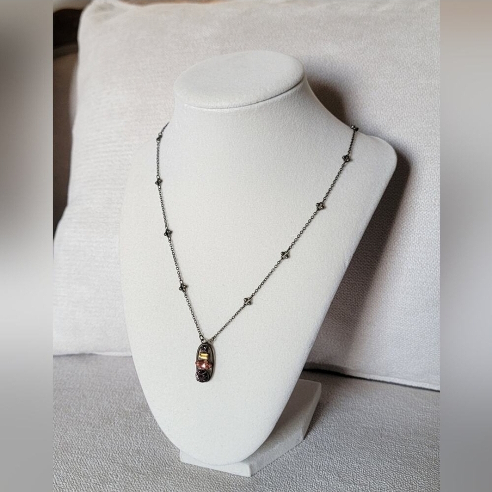 Sorrelli Amber And Bronze Necklace with Elegant Pendant